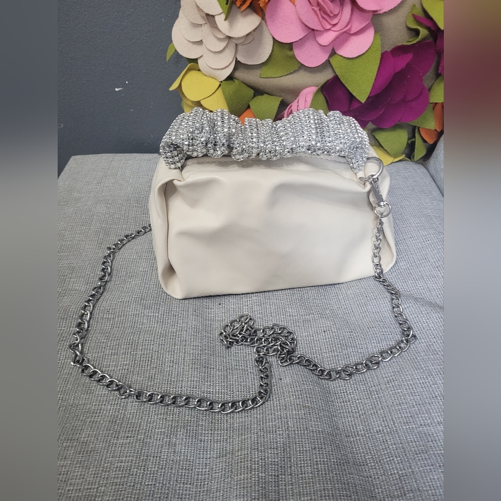 BEIGE SPARKLY SHEIN HANDBAG/ CROSSBODY PURSE